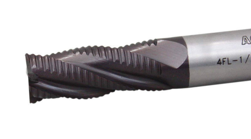 Accusize Industrial Tools Stadard Tooth M42 8% Cobalt Tialn Roughing End Mill, 1/2'' by 1/2'' by 1-1/4'' Flt Length, 1102-0012 1/2" Dia, 1/2" Shk Dia, 1-1/4" Flt Length