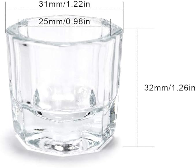 KADS Octagonal Nail Duffen Dish 2pcs Glass Brush Cleaning Glass Container Gel Nail Brush Cleaning - NewNest Australia