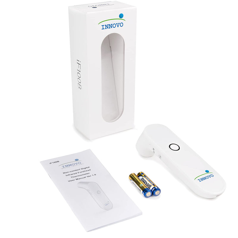 Zacurate 500BL Fingertip Pulse Oximeter and iF100B Touchless Forehead Thermometer Bundle