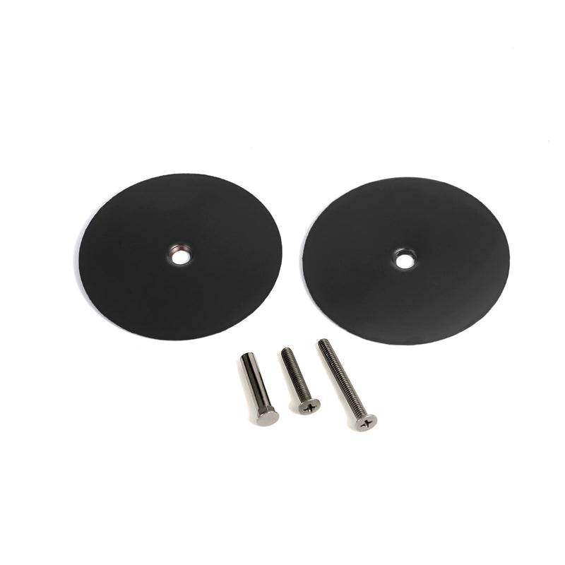 1 Pack Door Knob Hole Cover Plate Matte Black Deadbolt Cover Plate 2 5/8" Diameter Round Door Hole Filler Plate, 1" and 1.5" Screws, Repair Locks and Doors Hole for Home Security