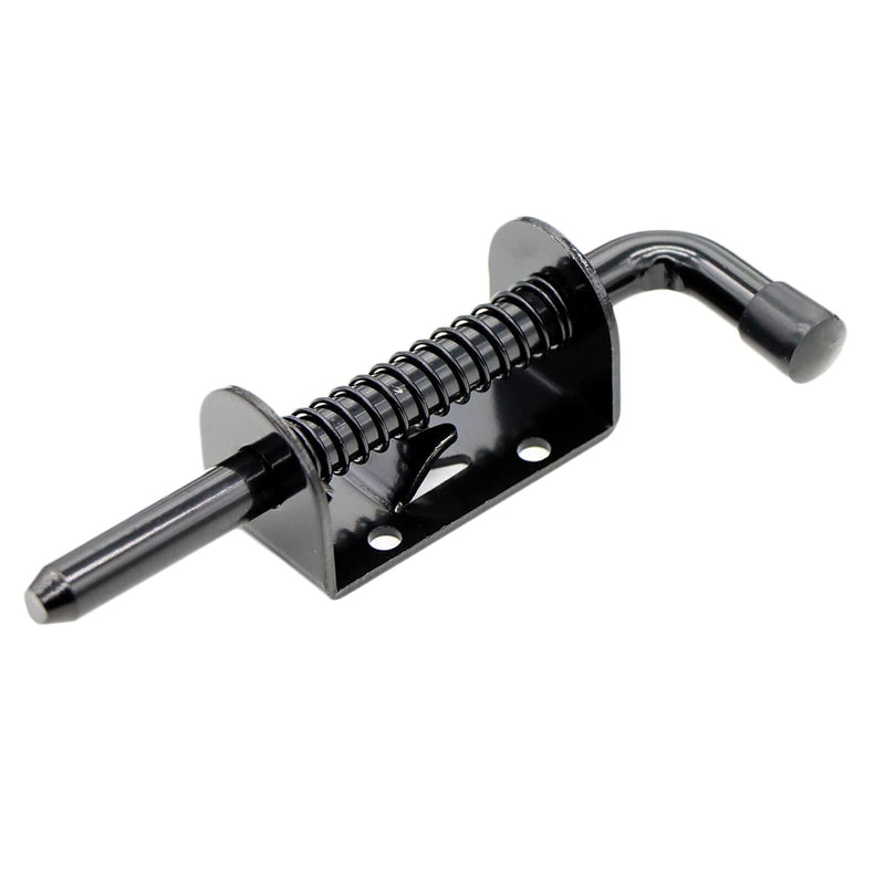 2 Packs 5 Inch Spring Loaded Barrel Bolt Latch Pin, Heavy Duty Steel Sliding Door Lock for Doors/Cabinets/Chests, 2mm Thickened Interior and Outdoor Solid Hardware Latch 2