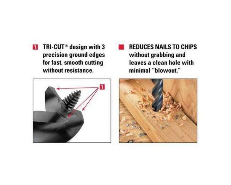WoodOwl 03705 Tri-Cut 1/2-Inch by 7-1/2-Inch Nail Chipper Auger Bit