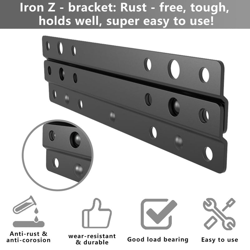 Heavy-Duty Z Interlocking 6 inches French Cleat Hanger, 4 Pairs | Metal Wall Mounting Z Bracket for Hanging Picture, Mirror, Whiteboard, Cabinet, Shelf in office, galleries (4, 6 Inches) 6 Inch