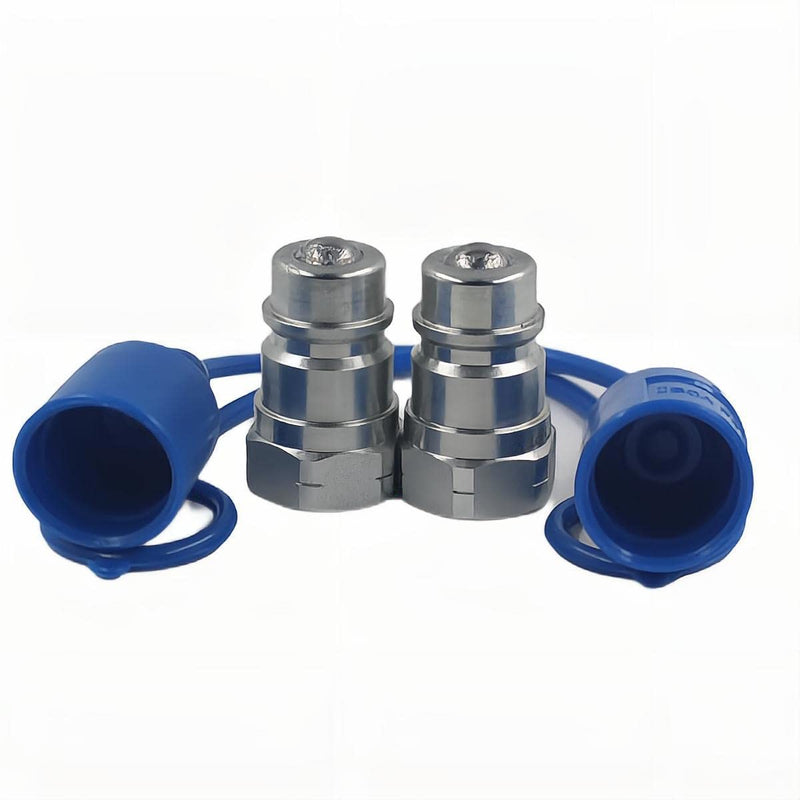 2-PCS 1/2" Ag Ball Valve Hydraulic Quick Connect Male Coupler Nipple Tractor Coupling 1/2" NPT NS12 NPT M/F 2PCS-1/2 NPT Male( Ball)
