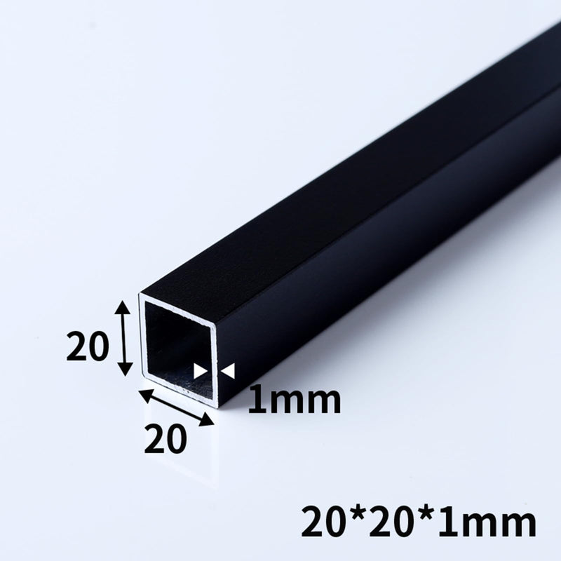 Black Aluminum Square Tubing 4Pcs 20mm x 20mm x 1000mm Long Wall Thickness 1mm, 4 Pack 0.8 inch 0.8" Aluminum Square Tube Black Color 0.8 x 0.8 x 0.04 x 39.37" inch (Appr) 39.37" / 1000mm