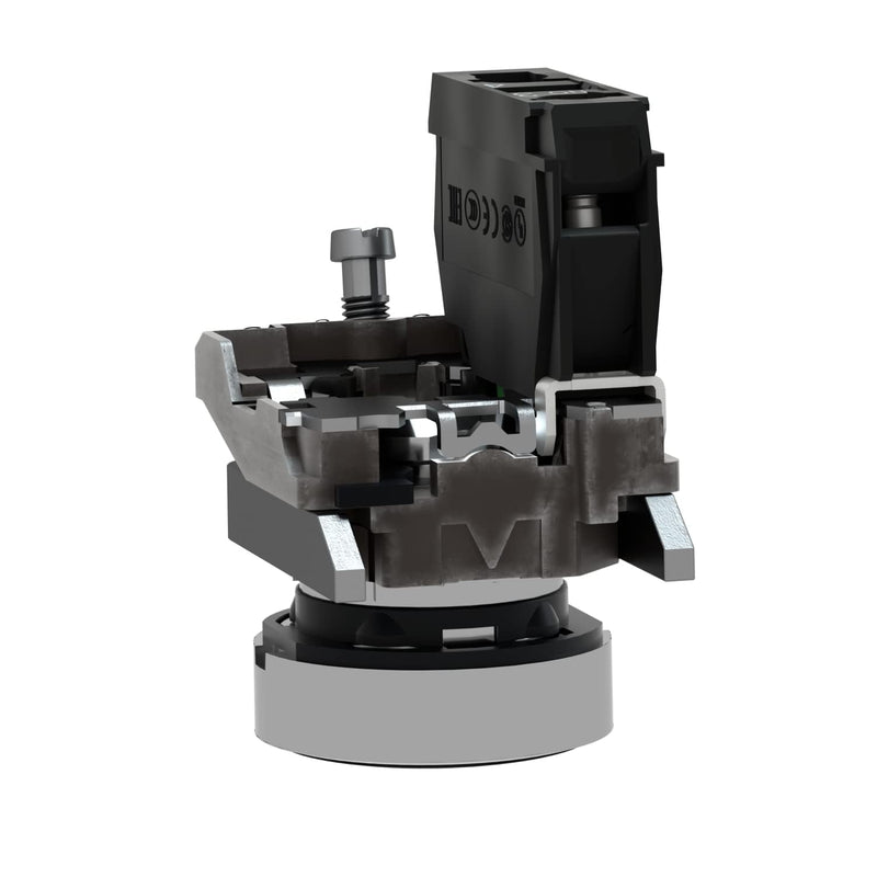 Schneider Electric XB4BA21 Push Button Switch for Industrial Machinery, Chromium Plated Metal Bezel, Fits 22mm Diameter Cutouts, Spring Return, 1NO, Black Flush