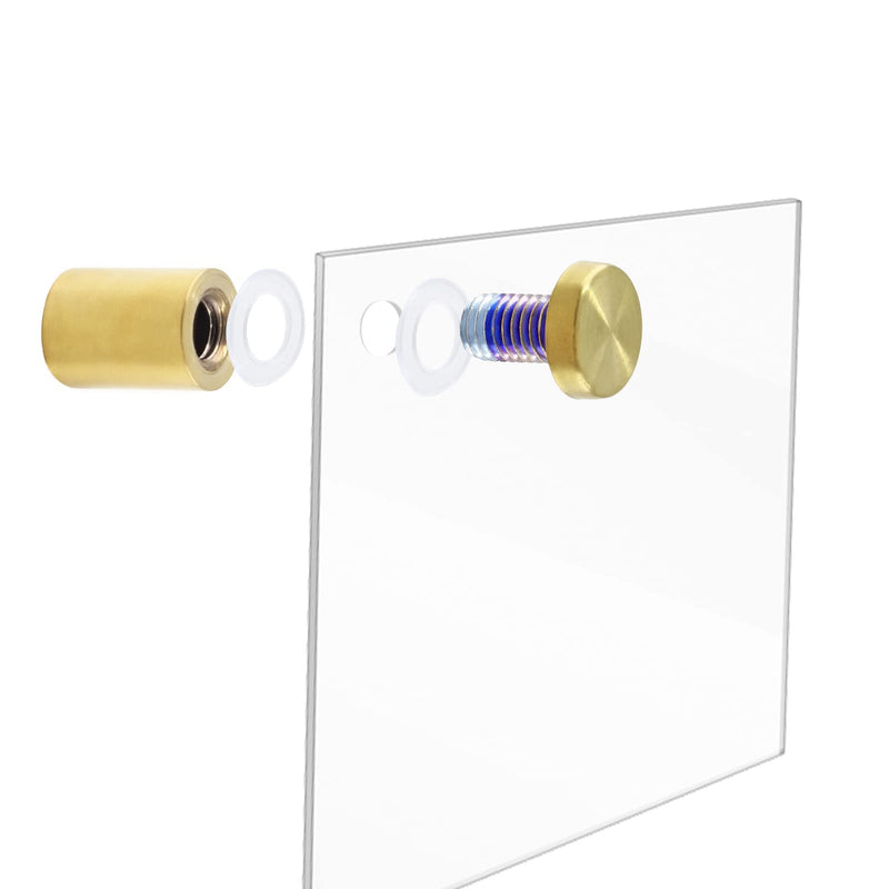 1/2" x 3/4" Sign Standoff Screws 4 Pcs Wall Standoff Mounts, Acrylic Standoff Screws Glass Standoff Acrylic Wall Mount Hardware Kit for Glass Acrylic Signs Boards, Gold 1/2" x 3/4",4 Pcs