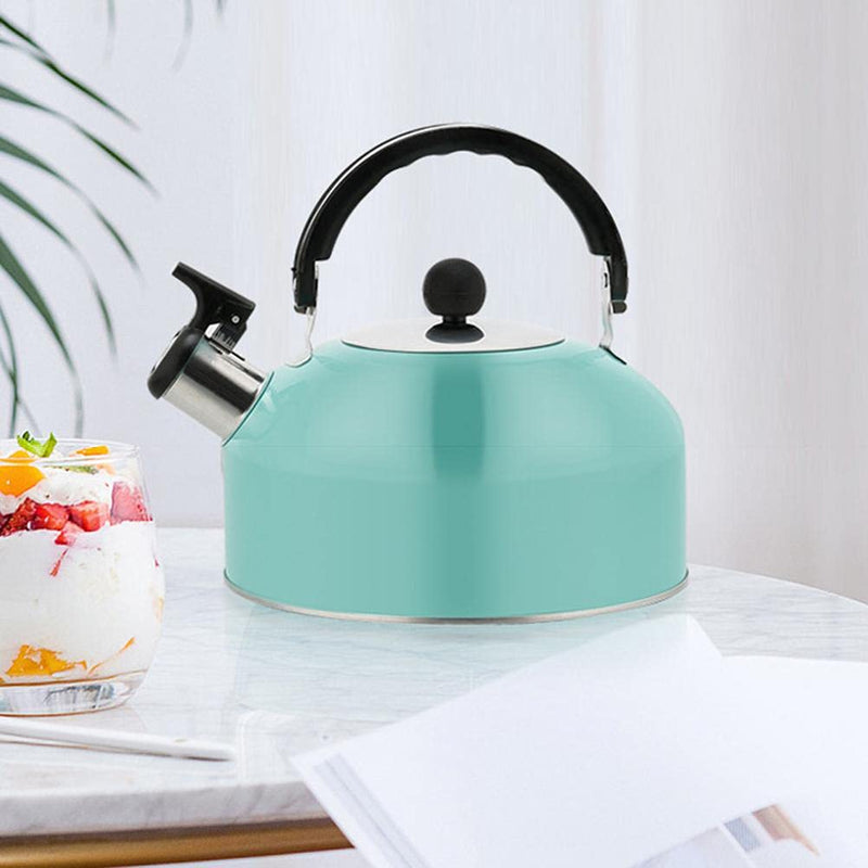 3L Tea Kettle, Stainless Steel Whistles Camping Bottle, Lightweight Teapot Camping Trips Hiking Cooking Grilling (Sky Blue)