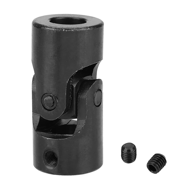 Universal Joint, Pack of 2 Black Metal Shaft Coupling Motor Connector DIY Steering Universal Joint with Screws Replacement for Connecting Model Cars Model Ships Robots, 12 * 24 * 51mm