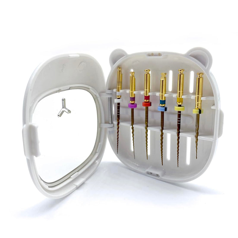 Dental Endodontic File Disinfection Box 5pcs Dental Root Canal Files Organizer Case Endo File Sterilization Box with Slots and Measuring Ruler