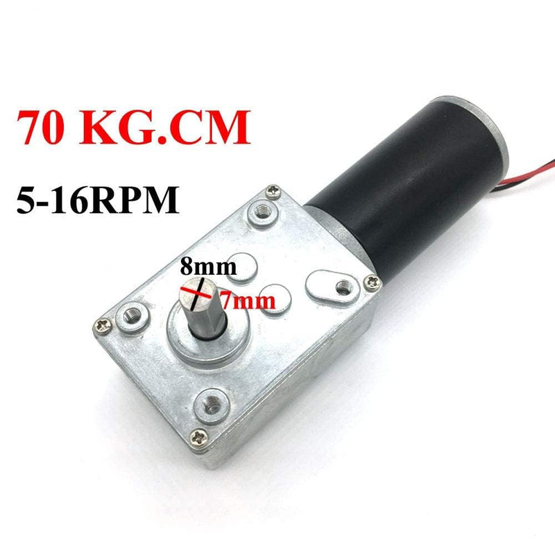BRINGSMART 12V 16rpm DC Worm Gear Motor 70kg.cm High Torque Turbine Electric Gearbox Motor Self-Locking Reversed Mini Engine Geared Motor for DIY Robot Door Lock Curtain Machine (12V 16rpm) 1