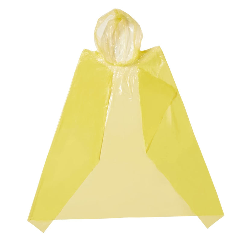 BLUE PANDA 20-Pack Disposable Rain Ponchos for Kids - Emergency Plastic Raincoats with Hood for Boys and Girls (4 Colors, Clear)