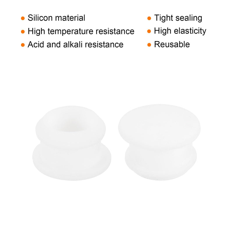 MECCANIXITY Silicone Snap in Locking Hole Plugs,Rubber Panel Seal Cover Flush Type Panel Round for Kitchen Rubber Bulkheads Waterproof Sealing Plugs 13mm/0.5 Inch Diameter White,Pack of 6