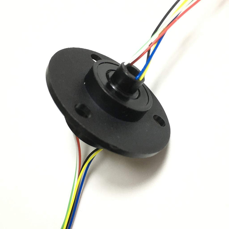 Taidacent Hollow Slip Ring Signal Power Continued 2/4/6/12 Road Collector Ring Conductive Electric Motor Slip Ring Rotating Connector (5mm Inner Diameter 22mm Outer Diameter 6 Wire 2A)