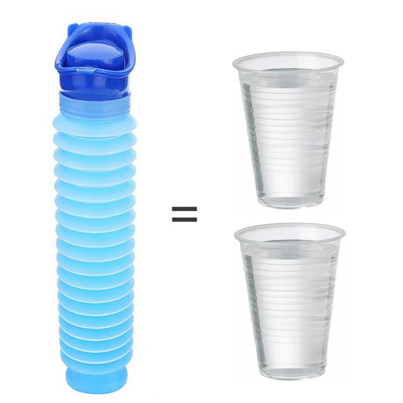 Set of 2 Portable Travel Urinal, Collapsible Urinals for Men and Women, Reusable Kids Potty, Personal Pee Bottle for Outdoor Camping, Long Road Trip and in Traffic ‎Blue 02