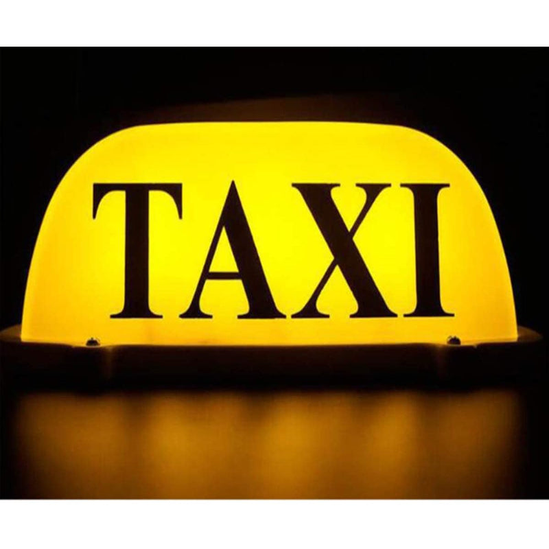USB Rechargeable LED Car TAXI Sign Top Light Yellow Shell Dome Light With Magnet Base Taxi Light Waterproof Push Button Red Switch