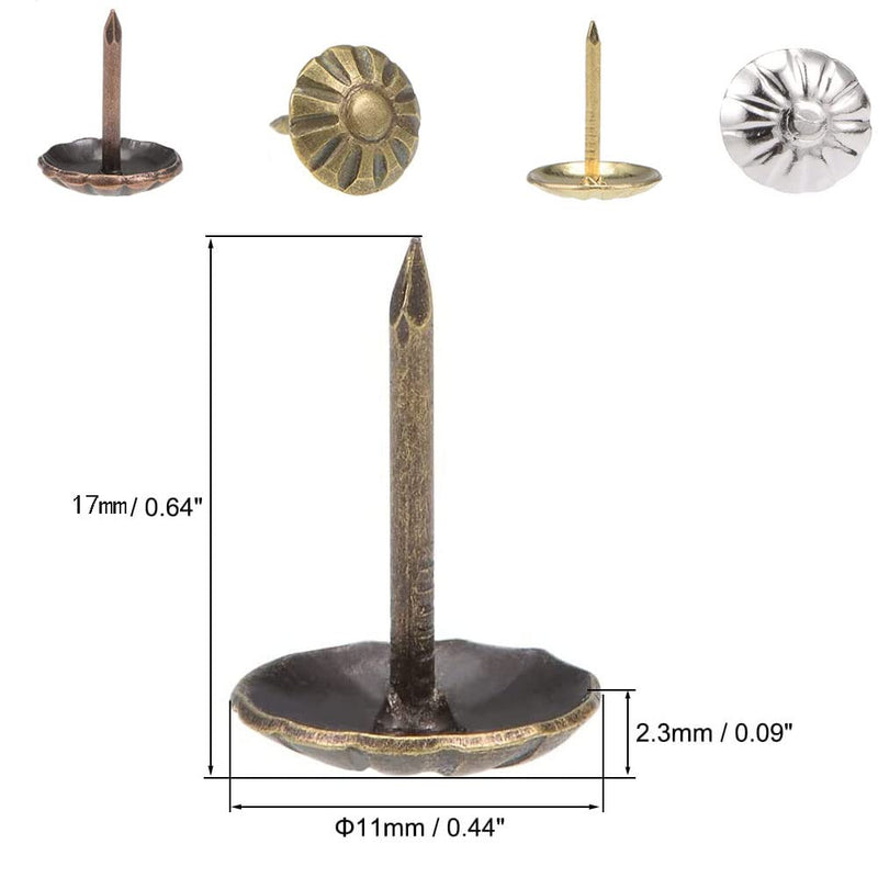 Antique Upholstery Tacks,120PCS,Furniture Tacks Nails,7/16 Inch Upholstery Nails for Sofa, Chair, Bed and Other Furniture (Antique Brass) Antique Brass - NewNest Australia