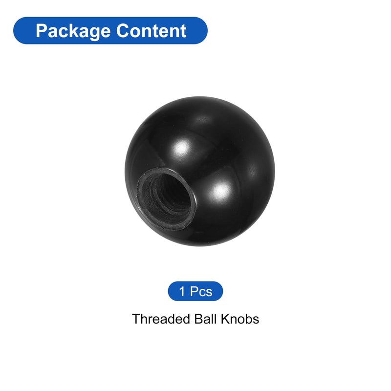 uxcell Threaded Ball Knobs, M10 Female Thread Phenolic Thermoset Ball Knob 32mm Dia Round Operation Ball Handles for Machine Lever Handle, Black