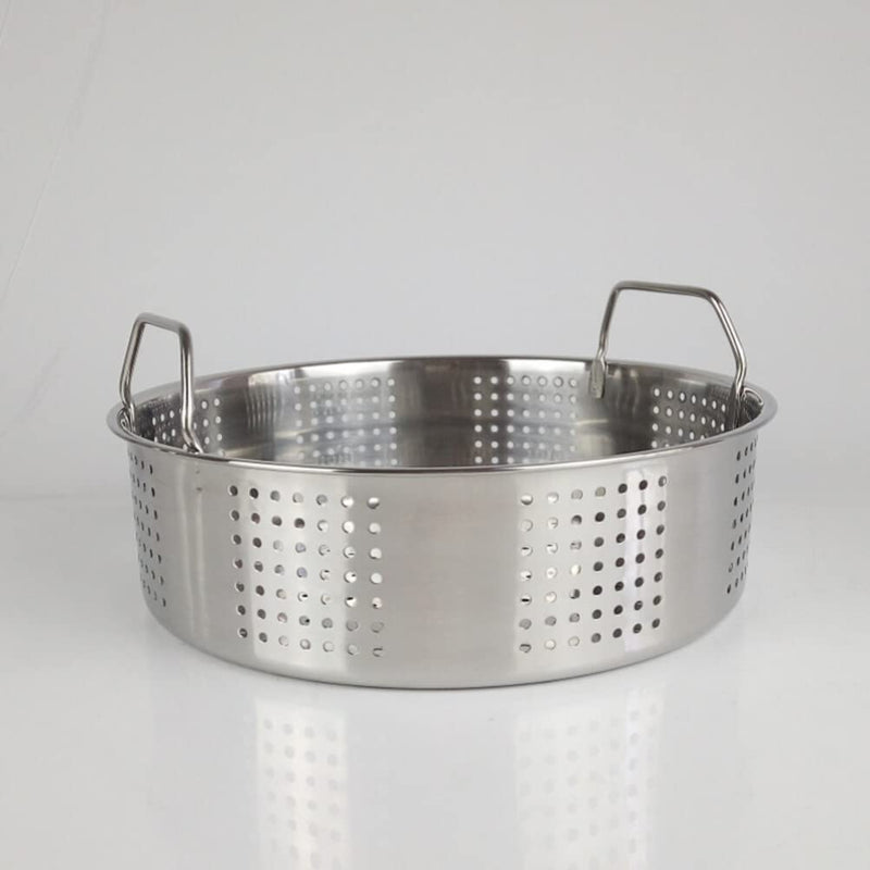 UPKOCH Stainless Steel Steamer Insert 9.84 Inch Food Steamer Basket with Dual Handles Multi-Vent Steaming Grid for Dumplings Bao Buns Kitchen Cooking 25cm