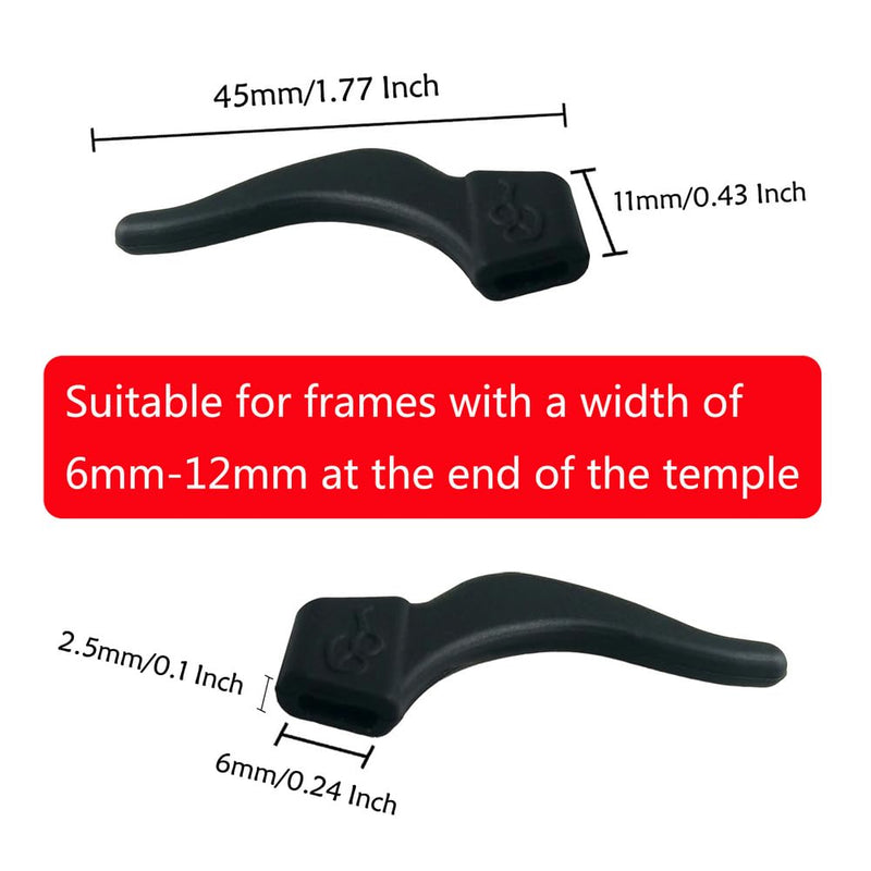 20Pairs Glasses Anti-slip Silicone Ear Clip, Glasses Holder With Storage Box, Eyeglass Ear Grips, Safety Eyewear Retainers for Sunglasses Presbyopia Glasses Sports Glasses (10 Black 10 white Black White