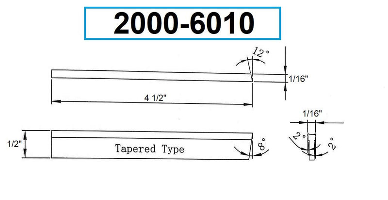 HHIP 2000-6010 1/16 x 1/2 x 4-1/2 Inch HSS Parallel Type Cut-Off Blade P1 (Pack of 1) High Speed Steel 1/16 x 1/2 x 4-1/2"