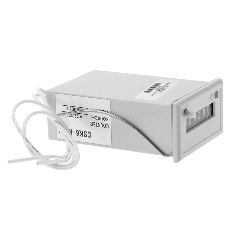 YWBL-WH Electromagnetic Counter Electronic Totalizer 6 Digit Industrial Totalizer Pulse Counter for Chemical Textile Machinery CSK6-NKW AC 110V