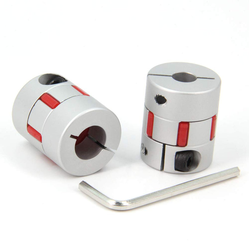 Zeberoxyz 2PCS 8mm to 12mm Aluminium Plum Flexible Shaft Coupling Diameter25mm Length30mm 8x12mm Motor Connector Flexible Coupler for 3D Printer CNC Machine and Servo Stepped Motor（8x12mm） D25 L30