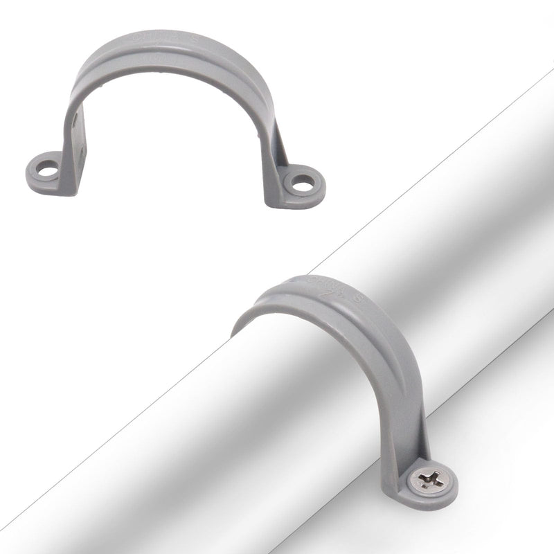 2 Inch PVC Pipe Strap, 2-Holes Conduit Pipe Clamps Plastic Pipe Supports (10 Pcs) 10 2 inch
