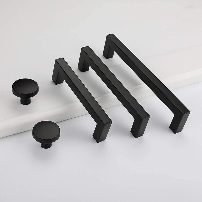 goldenwarm 5 Pack Matte Black Cabinet Knobs for Kitchen Hardware Handles Round Dresser Drawer Knob for Closet Bifold Modern Cabinets Pulls,1.27 Inch