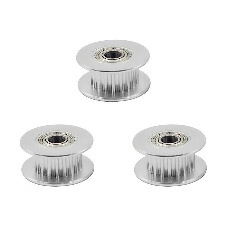 5PCS GT2 Idler Pulley 5mm Bore, FBHDZVV Bearing 20 Teeth Aluminum 6mm Width Timing Belt Idler Pulley Wheel for 3D Printer 6mm Width Timing Belt 5mm teeth