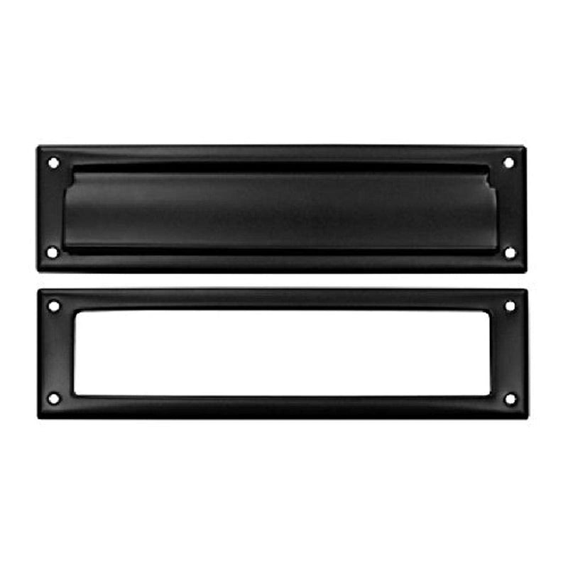Deltana MS211U19 13 1/8-Inch Mail Slot with Solid Brass Interior Frame Paint Black