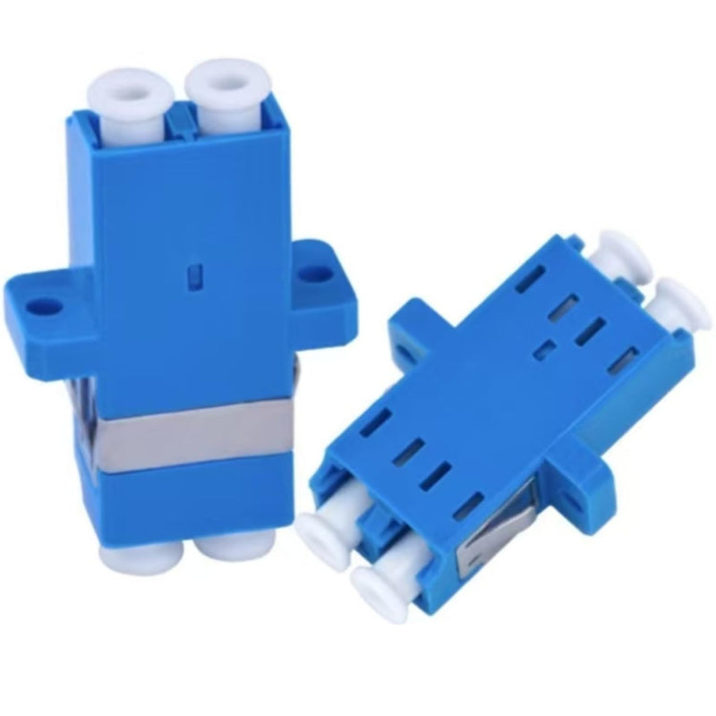 6 Pack Single Mode Fiber LC to LC Adapter, Duplex Coupler (SM, 9/125μm), Blue Flange Type for Secure Fiber Optic Cable Connections