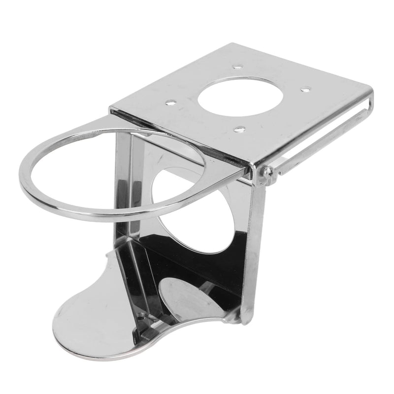 Folding Drink Holder, 304 Stainless Steel Fold Up Adjustable Drink Cup Holders Bottle Stand Bottom Mount Sliding Up Drink Holder with Screws for RV Yacht Car Office Marine Boat Deck Chairs