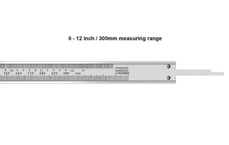 ZLKSKER 0-12 Inch / 300mm Micrometer Vernier Caliper, Stainless Steel Precision Measuring Tool (Inch/Metric), Depth/Inside/Outside/Step Measurement, 0.001" / 0.02mm