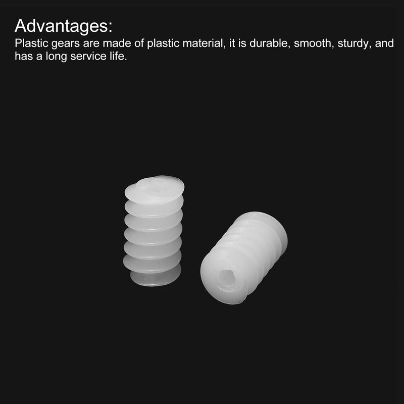 MECCANIXITY 20Pcs Plastic Gears Plastic Worm Gears Model 6102AA Reduction Gear for RC Car Model DIY Robot,White Module 0.5