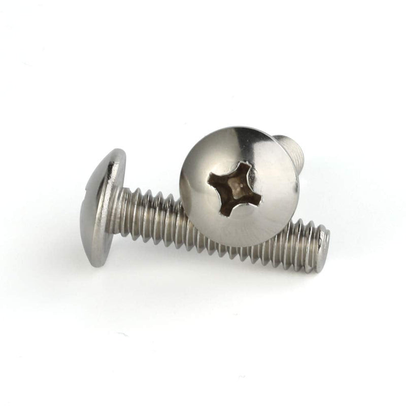 #10-24 x 1" Truss Head Machine Screws, Full Thread, 18-8 Stainless Steel, Quantity 50 #10-24 x 1"