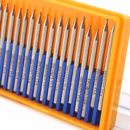 JINGLING Diamond Grinding Bits 1mm Spherical Head Carving Ball Bur Pack of 30Pcs Head Diameter 1mm