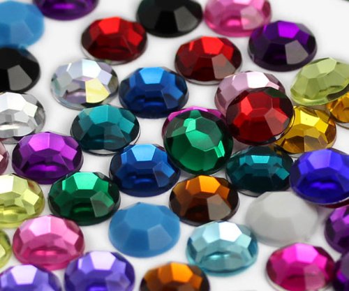 400PCS SS40 8mm Assorted Flat Back Acrylic Rhinestones Plastic Gems for Jewelry Making, Face Painting Cosplay Costume Embelishments