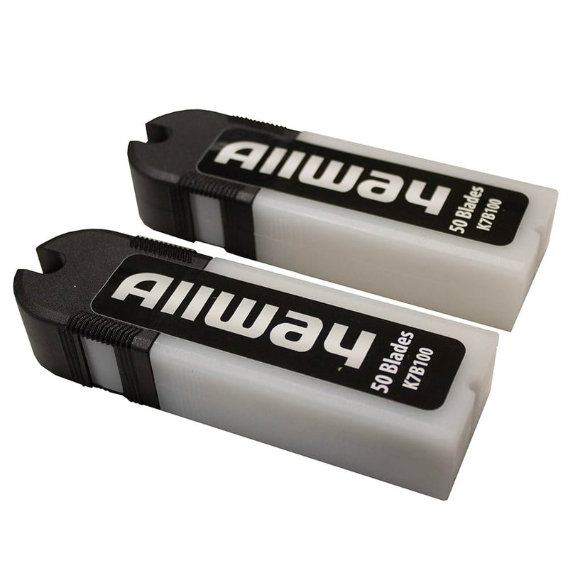 ALLWAY K7B100 Snap-off 18mm Carbon Steel Blades, 100 Pack 18mm Snap-Off Knife Blades (100 Pack)