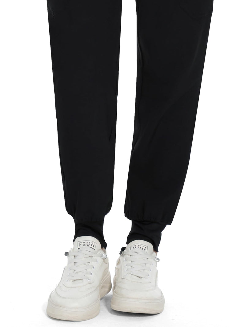 COZYFIT Scrub Pants for Women - Cargo Pants Scrubs with 7 Pockets,Soft Stretch Black Medium