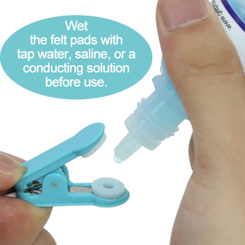 Wired Clip Electrode Unit with Soft Ten-Millimeter Round Felt Pads, Series 7000