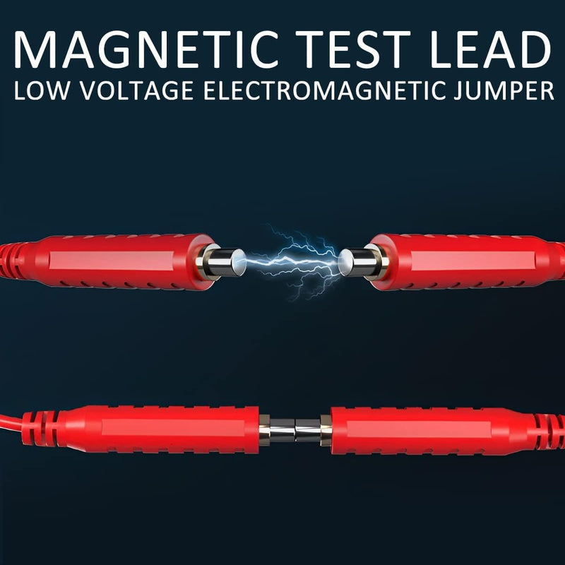 6PCS Magnetic Test Leads 30V AC/5A 20AWG Professional Low Voltage Magnetic Jumper Silicone Flexible Jumper Test Wires Soft Sensors Switches Test Lead for Testing - 3.3FT (6 Pack)