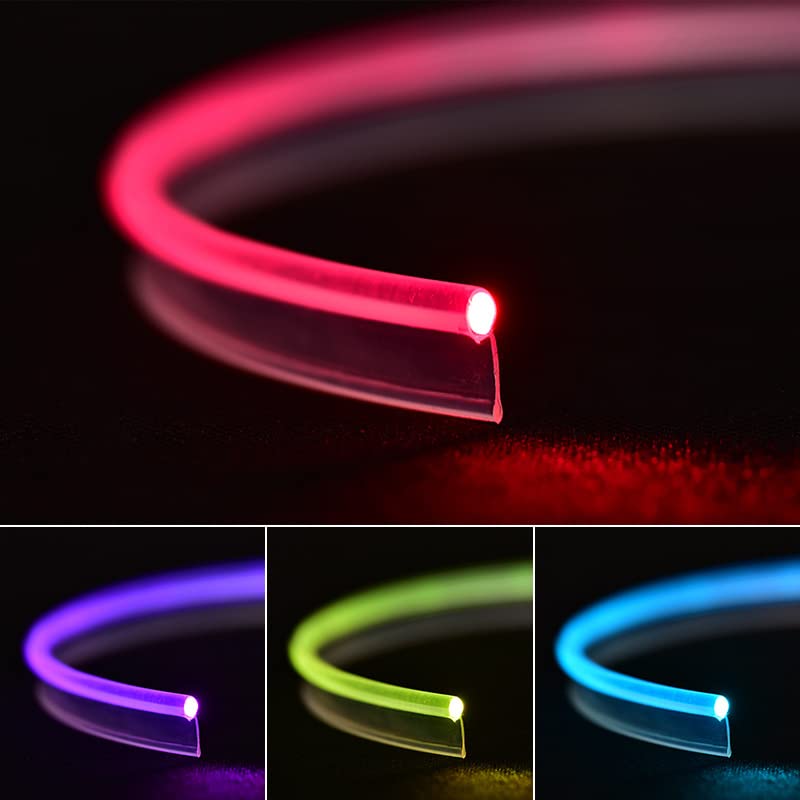 Fiber Optic for Interior Car Lights, 236 inches PMMA Light Guide Cable, Car Ambient Lighting Extension Fiber Optic with Skirt Regular Style