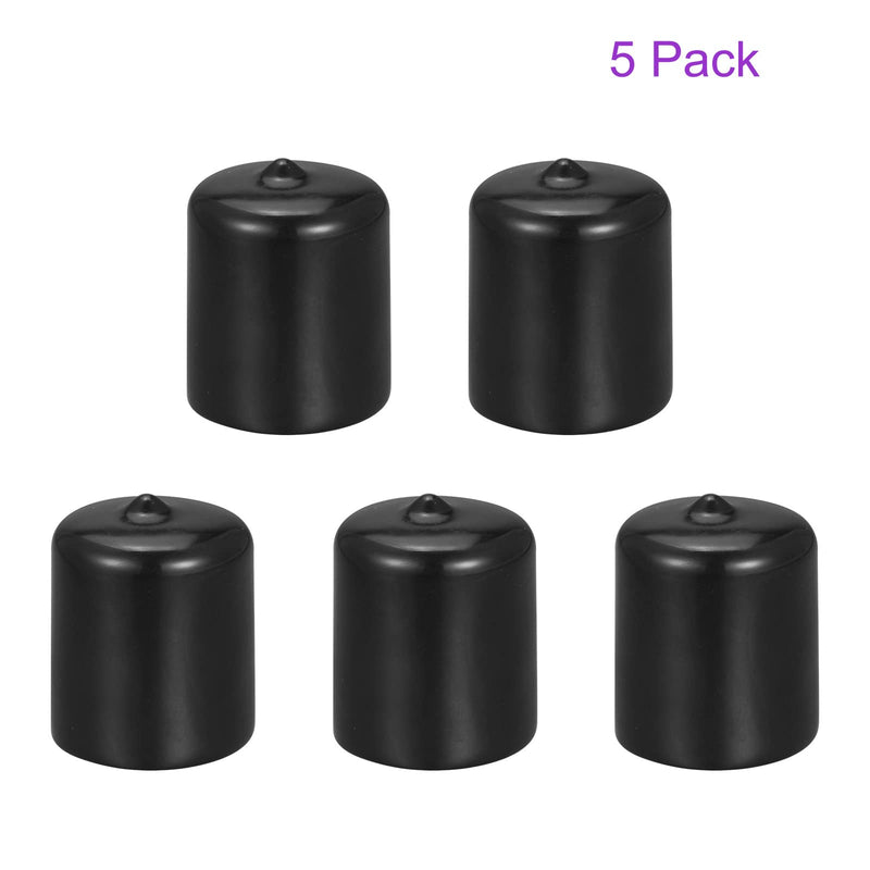DMiotech 5 Pack 1" ID Black Screw Thread Protectors Rubber End Caps Bolt Covers for Screw Bolt Furniture Pipe 1"
