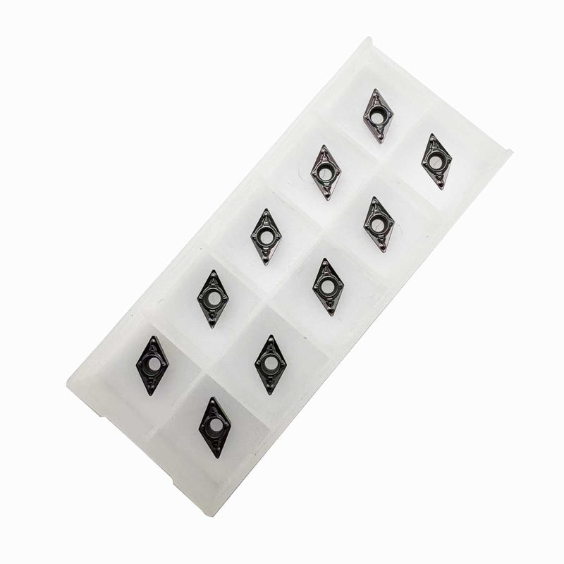 10pcs DCMT21.51-MV DCMT070204-MV MM25 Carbide Turning Inserts,DCMT Insert Mutilayer Coated Lathe Replacement Inserts for Lathe Turning Tool Holder Boring Bar Stainless Steel Cutting 10pcs DCMT21.51 MM25