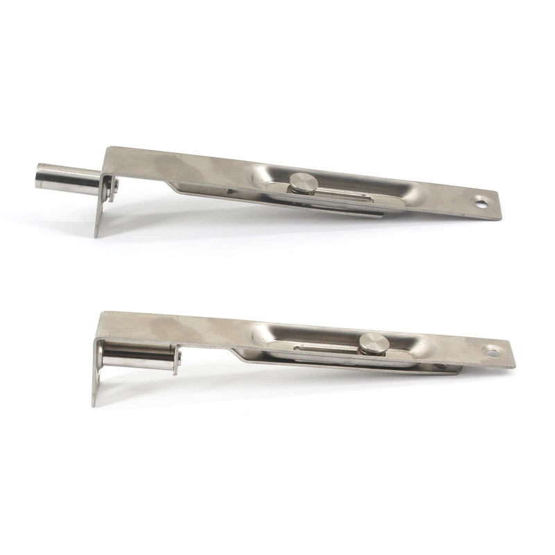 8 Inch Stainless Steel Concealed Door Lock Flush Slide Latch Bolt with Screws Silver (4 Pieces) 8 Inch