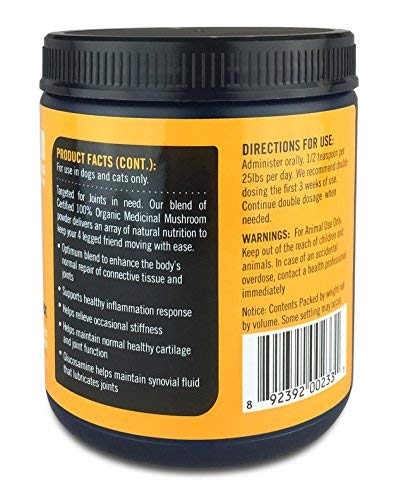 Mushroom Matrix Canine Organic Mushroom Powder Joint and Hip Function Supplement for Dogs & Cats, USA Grown, Joint Health and Hip Function, 200 Grams (Packaging May Vary) - PawsPlanet Australia