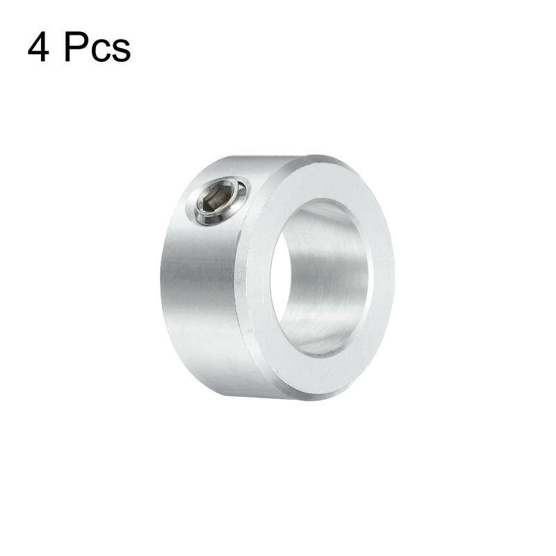 uxcell 4pcs Set Screw Collars 3/4" Bore, Aluminum Shaft Collars, 1-1/4" OD and 9/16" Thickness, Set Screw Clamp Collar, Stop Collar for Linear Rod Shaft Guide