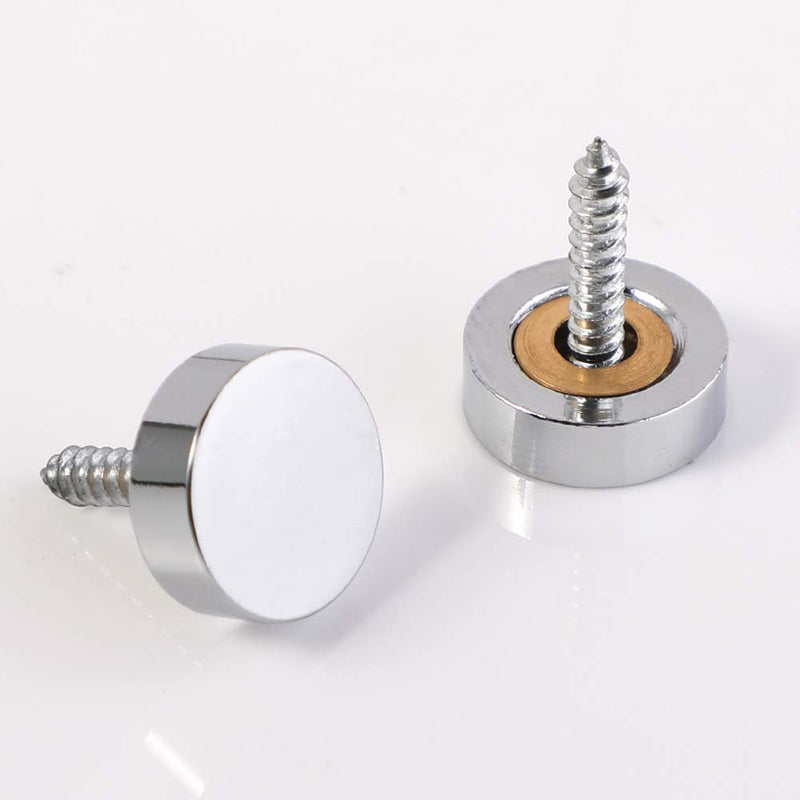 Mellewell 20 PCS Screw Covers Decorative Caps (Solid Construction) Mirror Screws Fasteners, 3/5" Diameter, Chrome 3/5 Inch