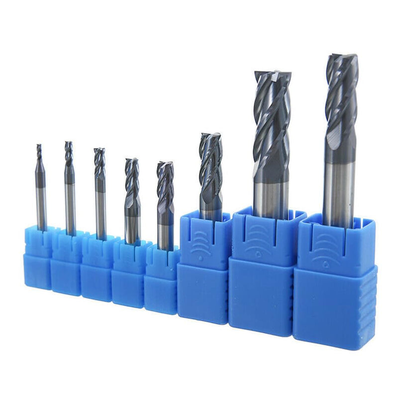 5pcs 1/8" Carbide Square End Mill for Steels, HRC 55 Deg, 4 Flute, AlTiN Coating End Mill Bits for Milling Alloy Steels, Hardened Steel, Metal & More 5 1/8 inch